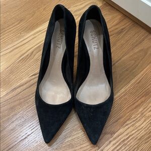 SCHUTZ Classic Black Pointed-Toe Pumps